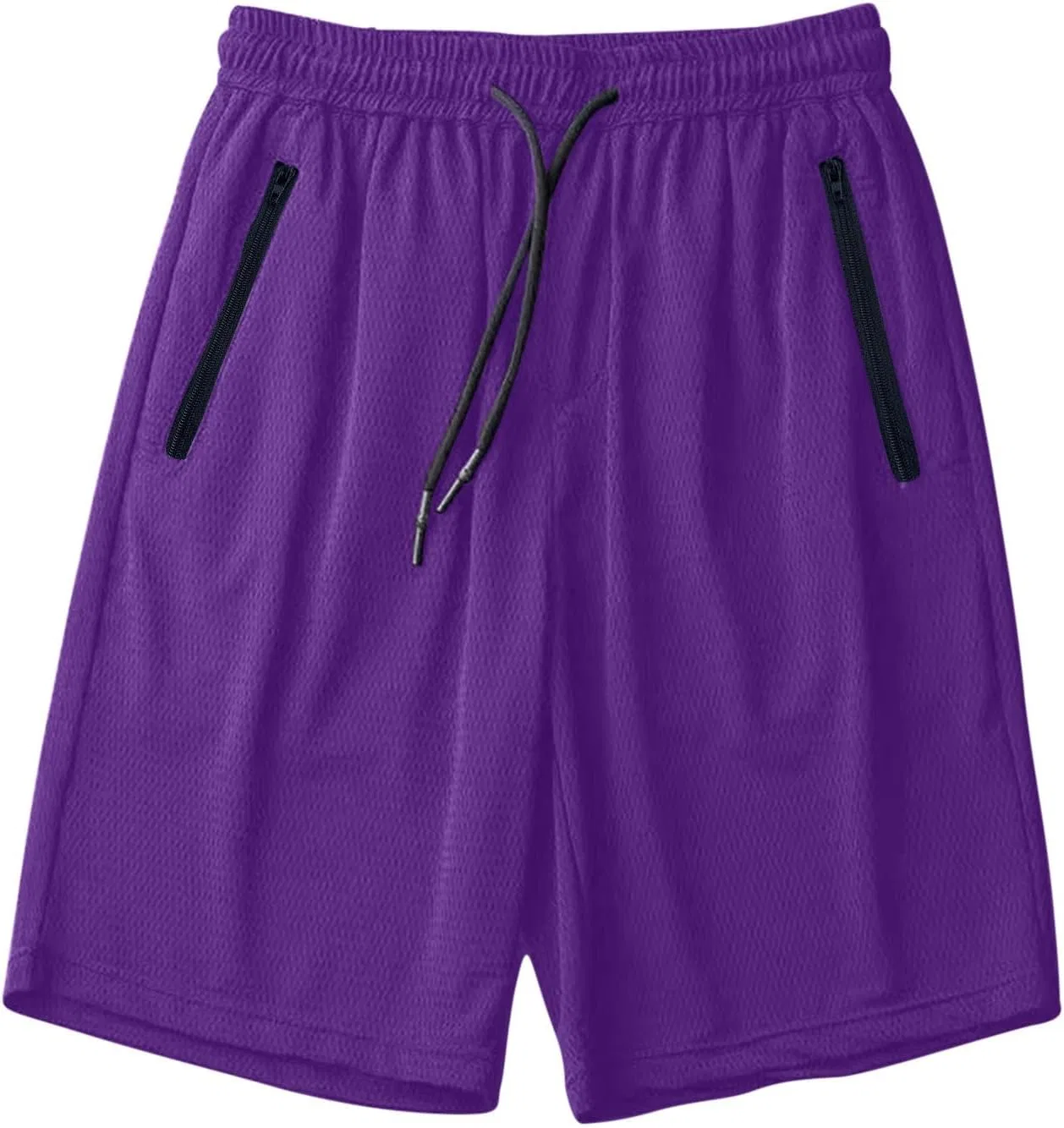 Шорты женские спортивные с сеткой, завязками и карманами на молнии, Purple