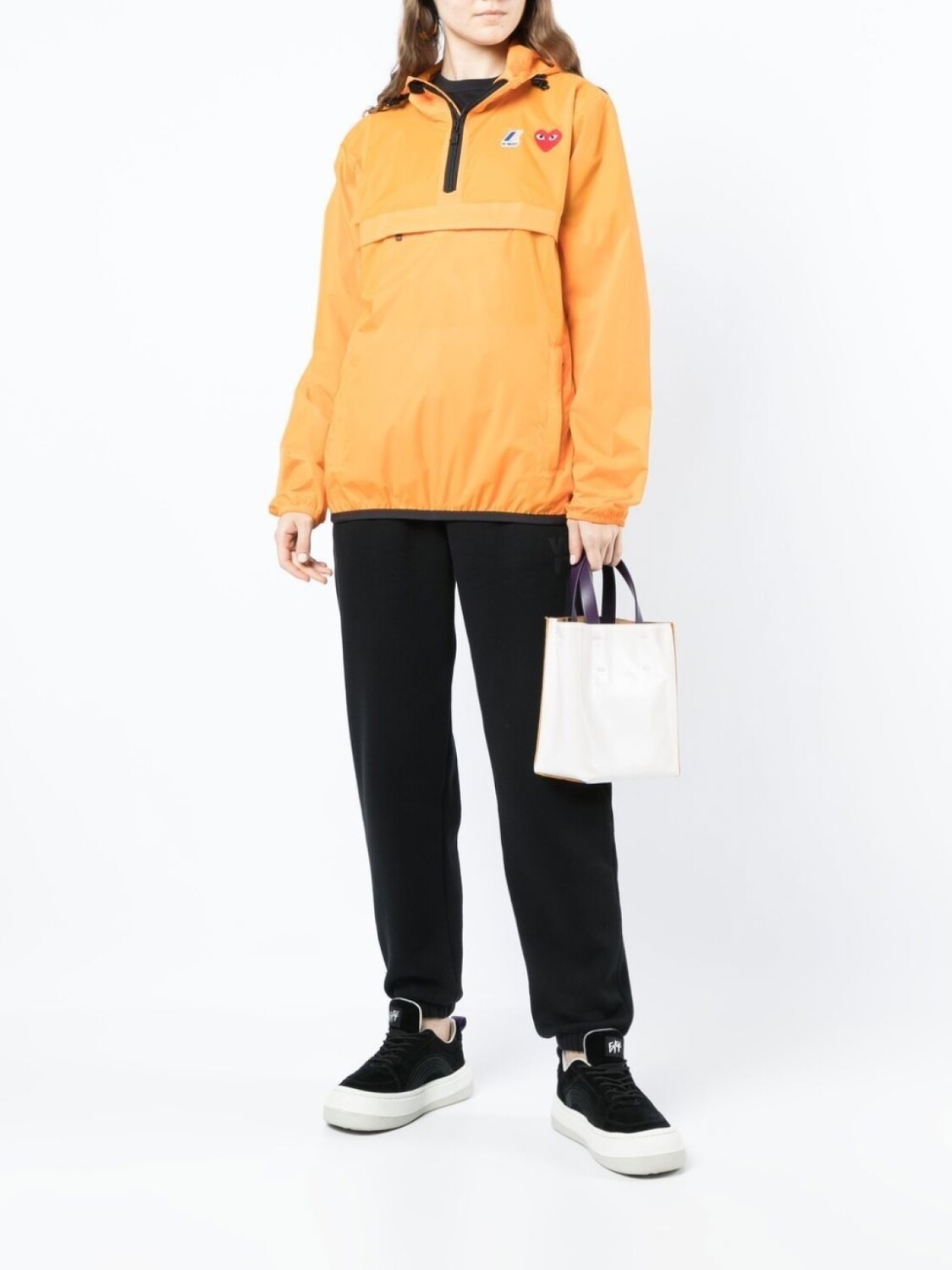 Comme Des Garçons Play худи на молнии из коллаборации с K-Way, оранжевый — фото 2