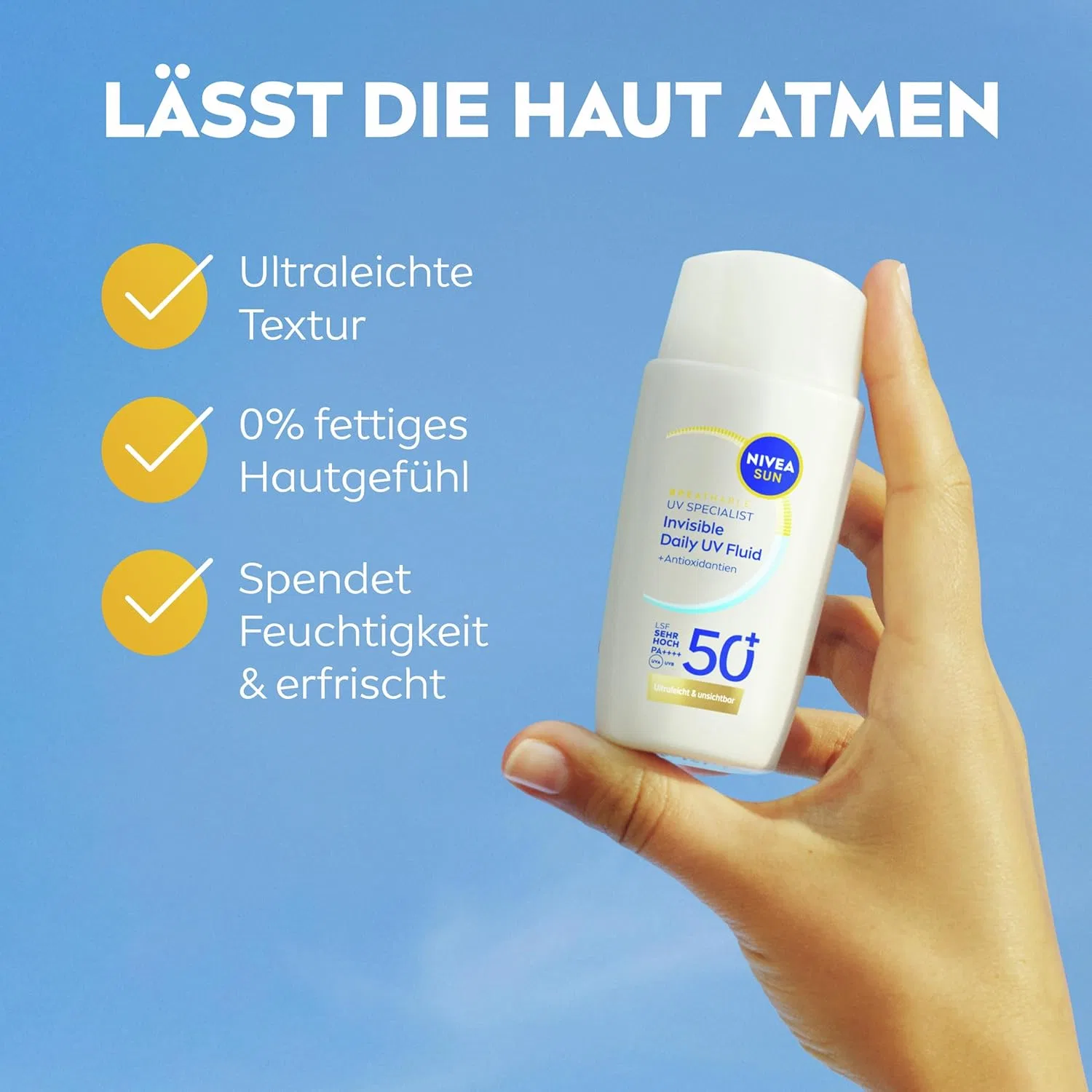 Солнцезащитный флюид для лица Nivea Sun UV Face Expert Invisible Daily SPF 50+ Beiersdorf — фото 3