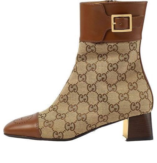 Ботинки (WMNS) Gucci Ankle boots with GG monogram 'Brown Beige' 700023-21HH0-2582