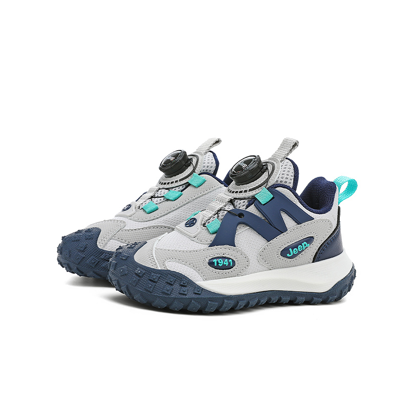 Кроссовки детские низкие Running Collection Anti Kick And Breathable Jeep, серый оранжевый (leather upper) — фото 4