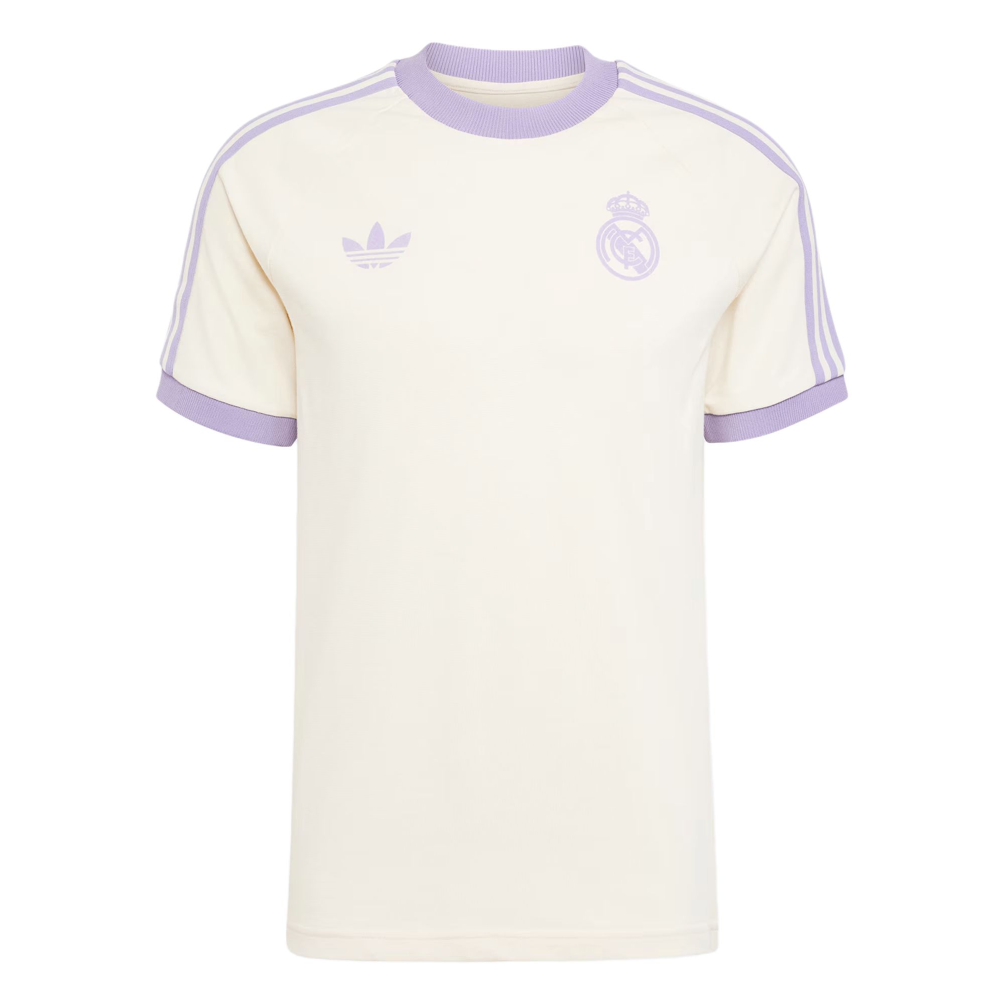 Бесплатная доставка с AdiClub Футболка Adidas Originals Real Madrid Adicolor Classics 3 Stripes, цвет Wonder White/Magical Light Purple — фото 2