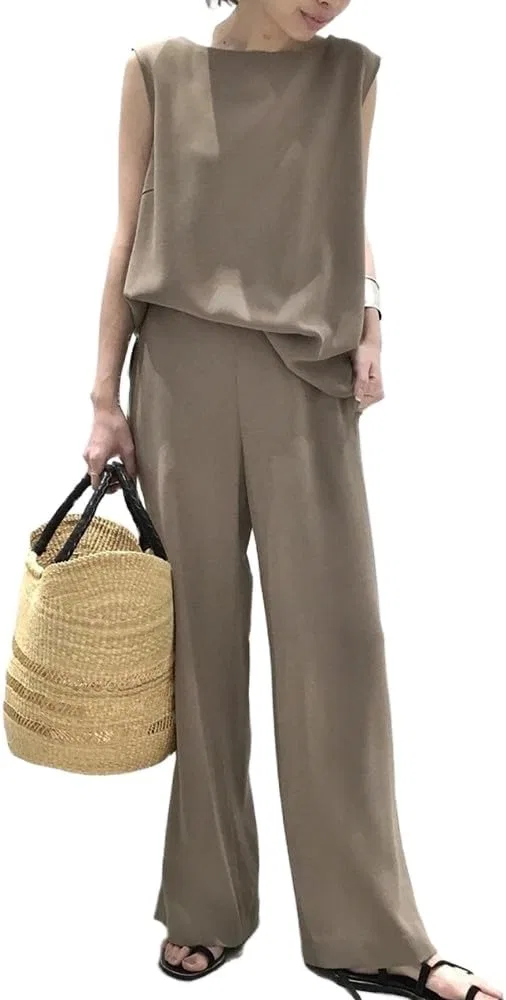 Костюм двухпредметный, sleeveless, из коллекции Amandpm, бежевый — фото 4