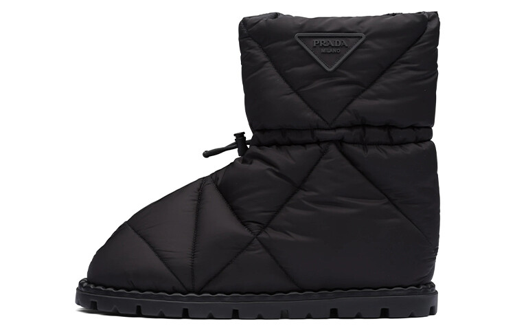 Стеганые пинетки из черного нейлона Prada
