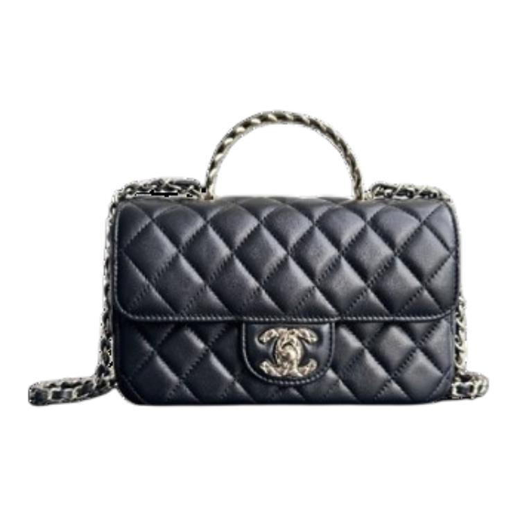 

Кожаная портативная сумка через плечо, женская черная CHANEL