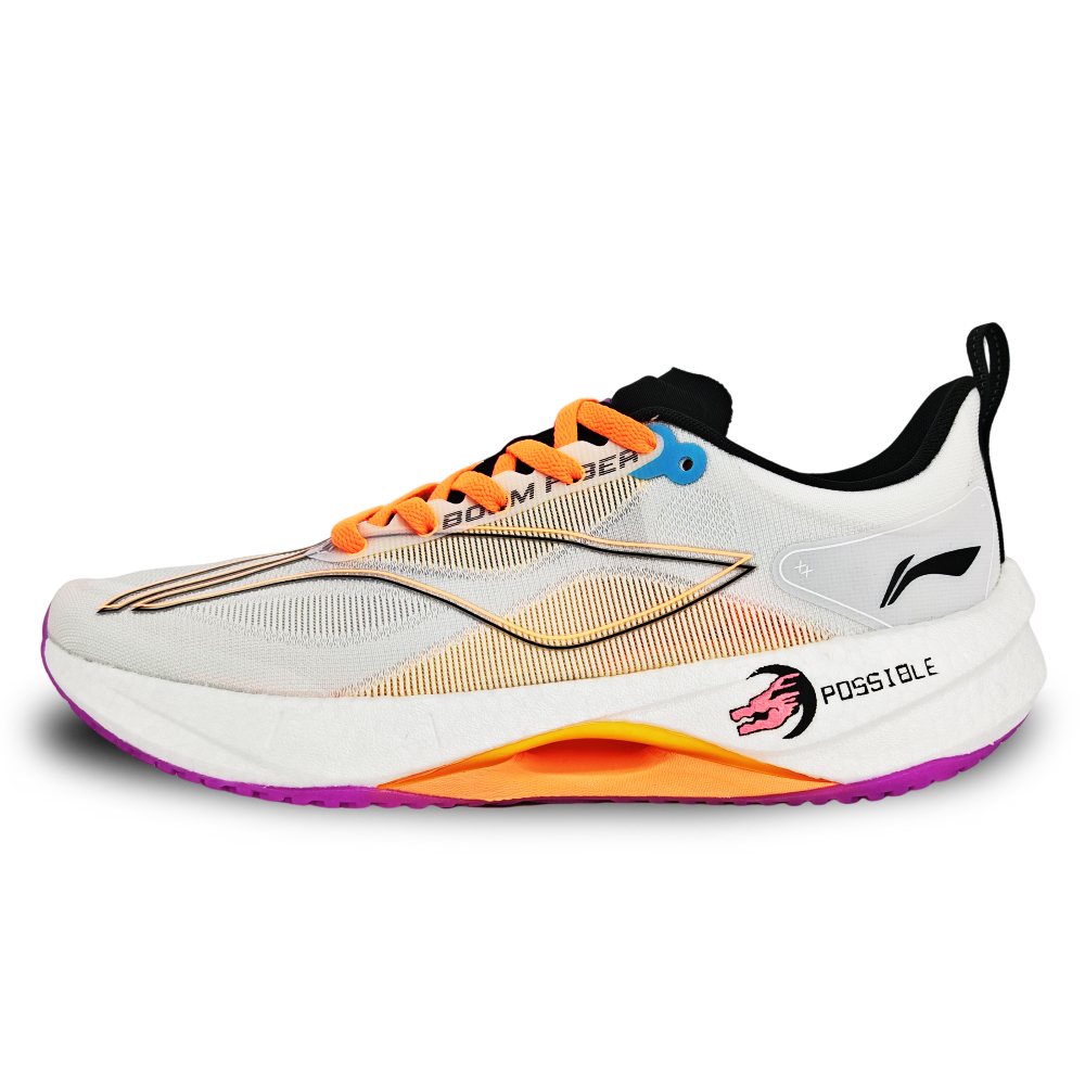 

LINING Кроссовки Super Light 21 с мягкой износостойкой дышащей подошвой и нескользящей подошвой для бега, мужские, белые, оранжевые