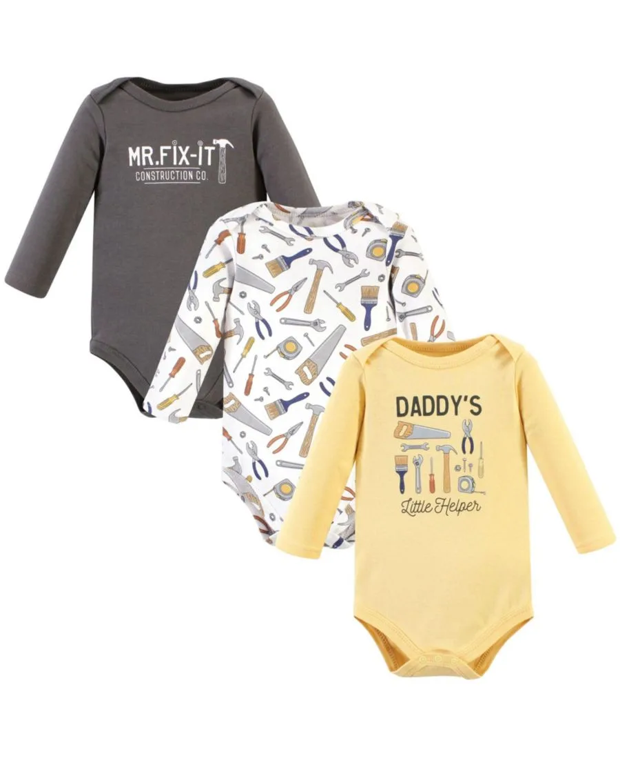 Хлопковые боди с длинными рукавами, комплект из 3 штук Hudson Baby, Construction Work 3-Pack
