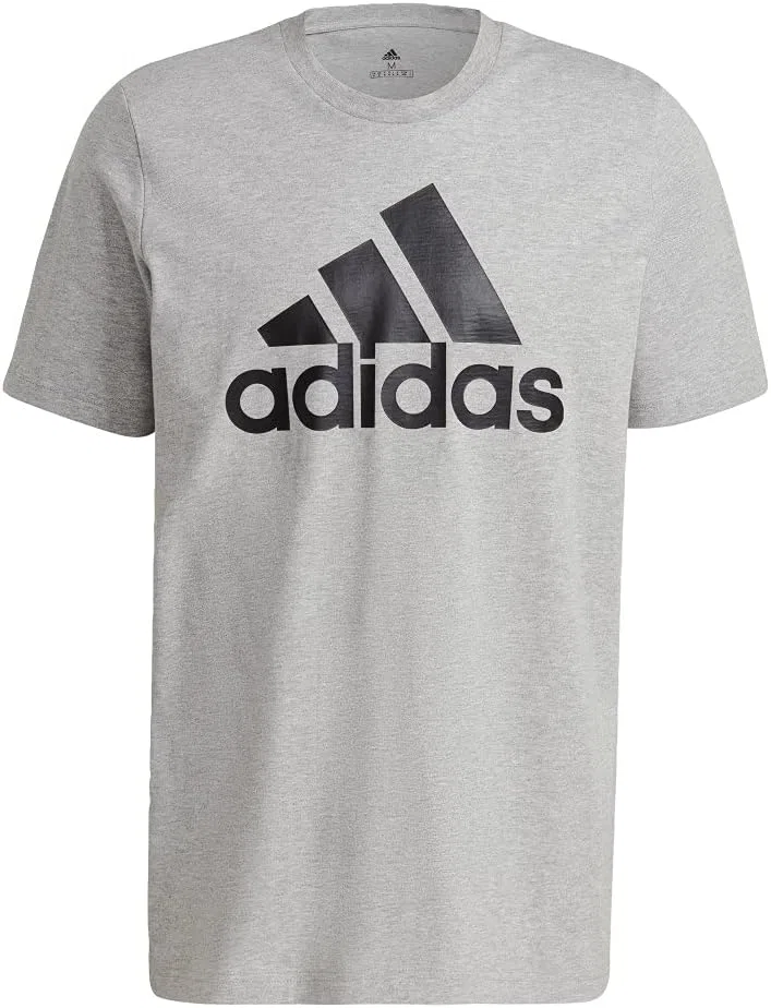Футболка мужская с логотипом adidas, Medium Grey Heather/Black