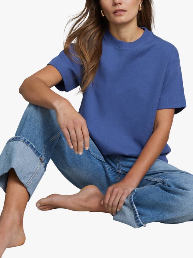 

Унисекс бокси футболка с вафельной текстурой Hay Life, Navy