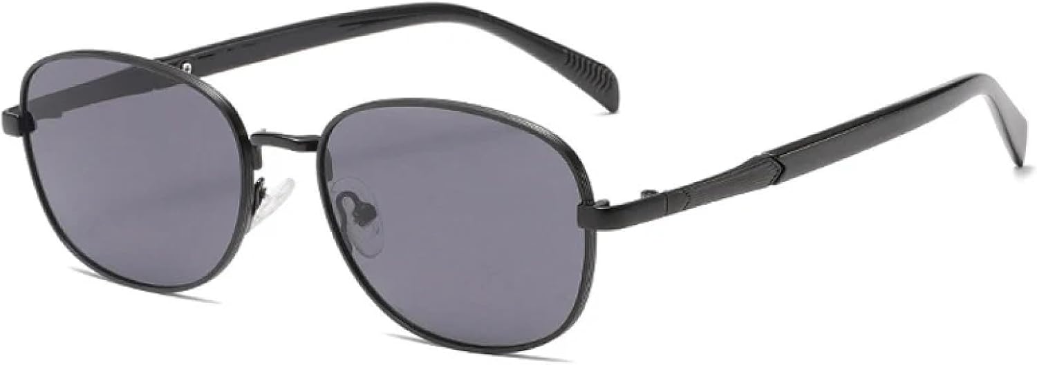 

Ретро-солнцезащитные очки в металлической оправе для женщин, модные очки с прозрачными линзами цвета океана, защита от УФ-излучения UV400 для мужчин, панк-солнцезащитные очки TVTBBVV, Black Gray