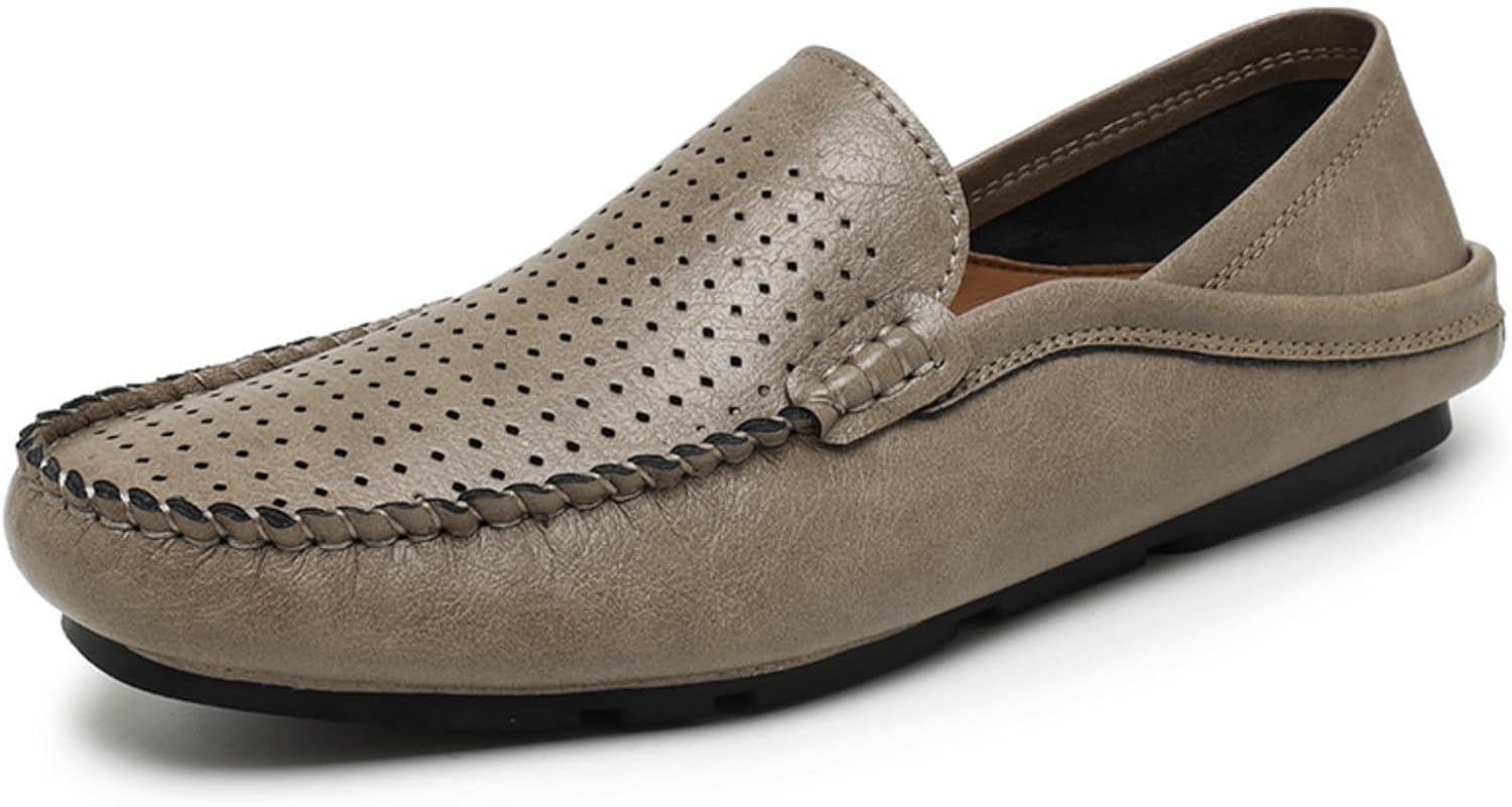

Мужские классические лоуферы из перфорированной натуральной кожи, слипоны с низким верхом, удобные, дышащие, противоскользящие, повседневные ботинки-мокасины для работы в офисе, ежедневных поездок, вождения и прогулок, пенни-лоферы Yrzhgdl, кори...
