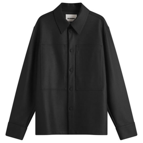 

Верхняя рубашка из шерсти мельтон Jil Sander, черный