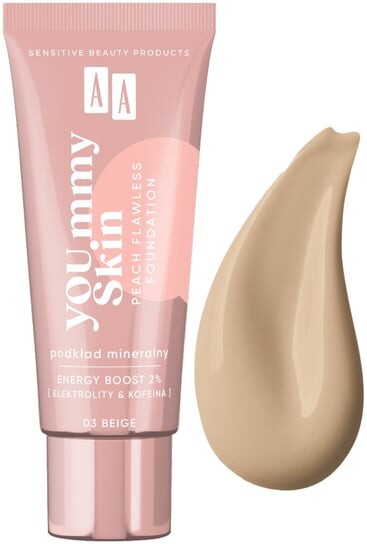 

Минеральная основа, 03 Бежевый, 30 мл AA YOU.mmy Skin Peach Flawless Foundation