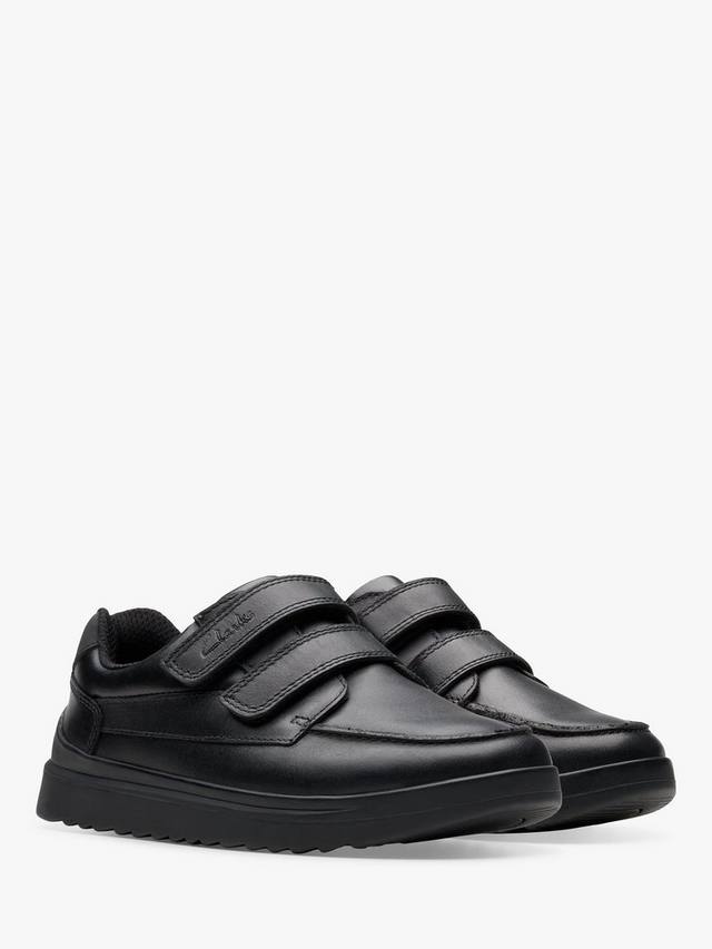 Школьные туфли Clarks Keelan Flare, кожаные, на липучках, черные — фото 4