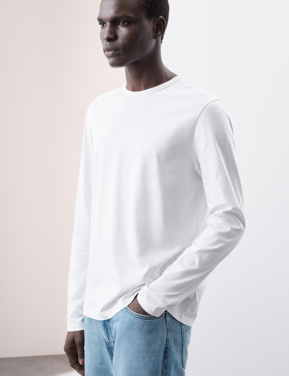 

Футболка с длинным рукавом из чистого хлопка Supima Autograph, белый