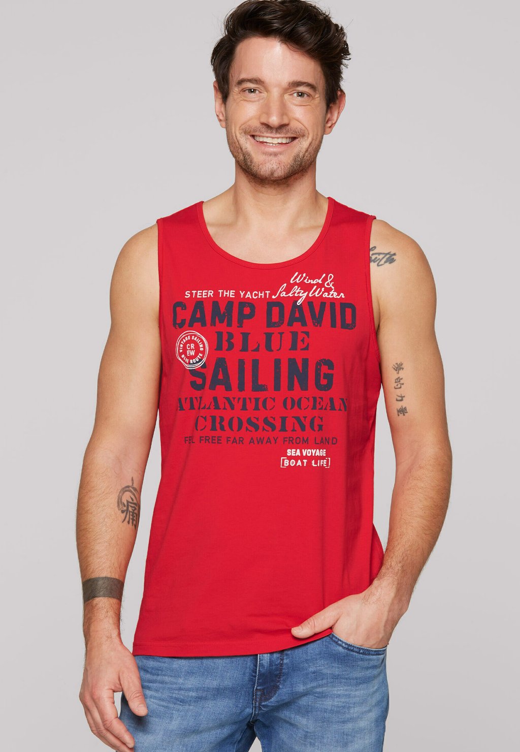 

Майка MUSKEL MIT SAILING PRINT Camp David, красный