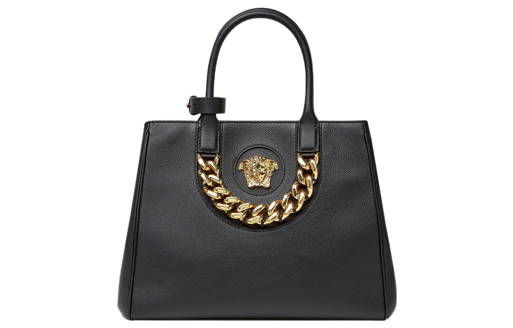 

Fansizhe La Medusa сумка-шоппер из зерненой телячьей кожи, сумка через плечо, поясная сумка, женская сумка, средний размер, black VERSACE, Set (Bag+Dust Bag)