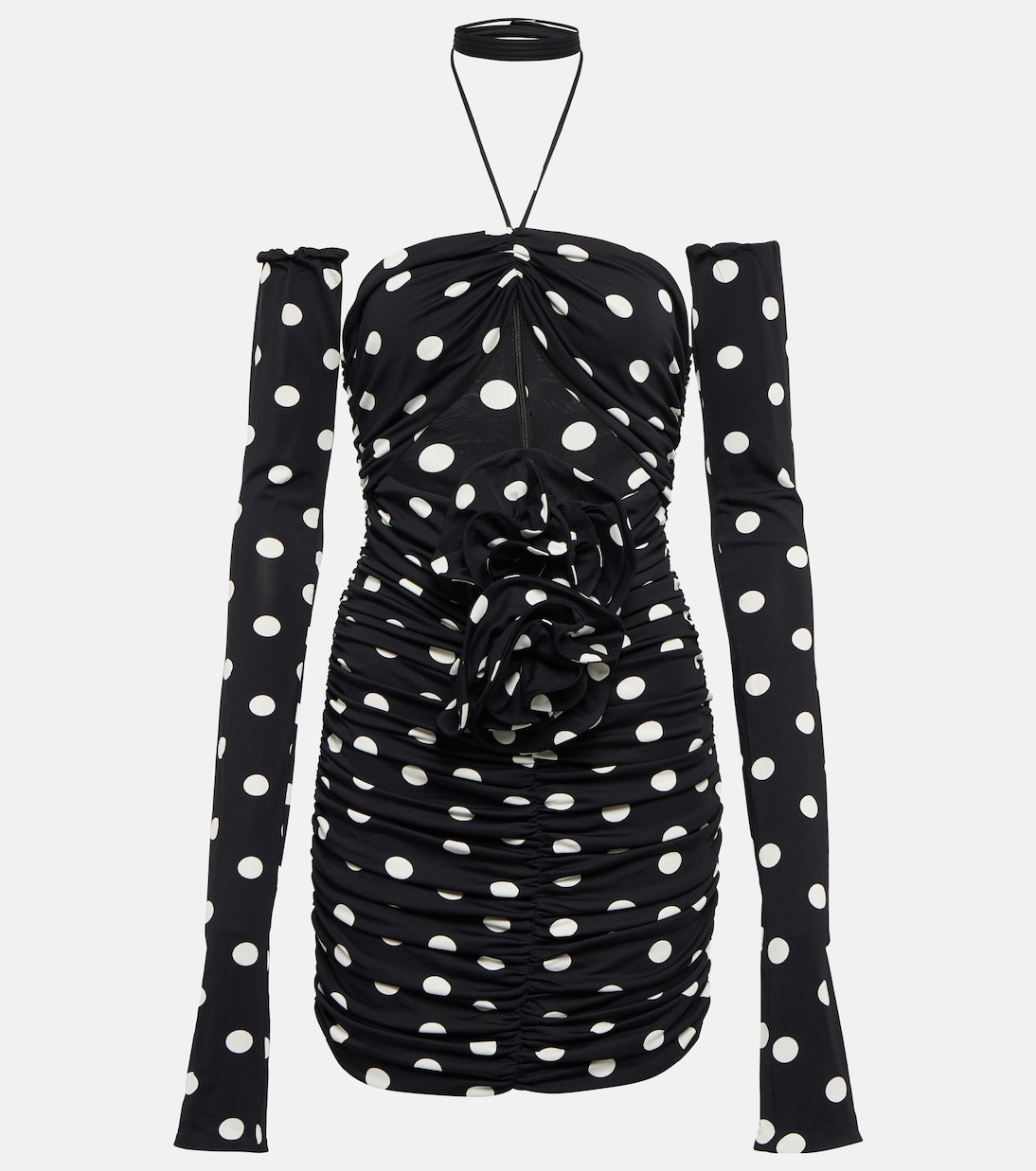 

Мини-платье с вырезом в горошек Magda Butrym, Black Dots