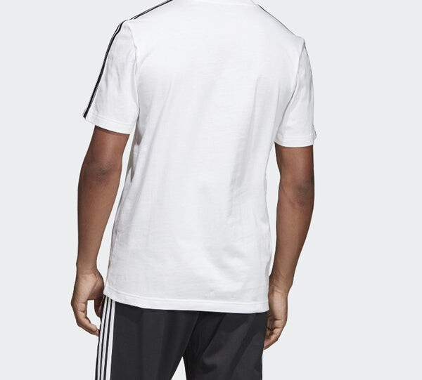 Футболка adidas E 3S Tee Classic Stripe Training Sports Round Neck Short Sleeve White, белый — фото 4