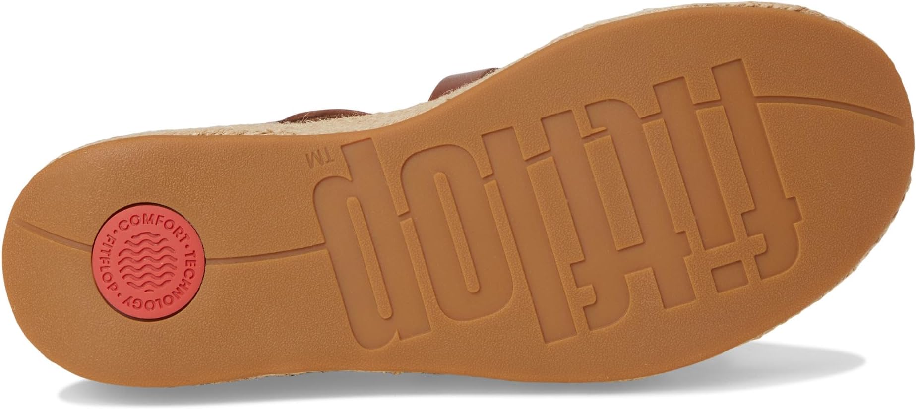 Сандалии FitFlop PLATFFORMS Espadrille Leather Fisherman Wedge Sandals, цвет Deep Tan — фото 3
