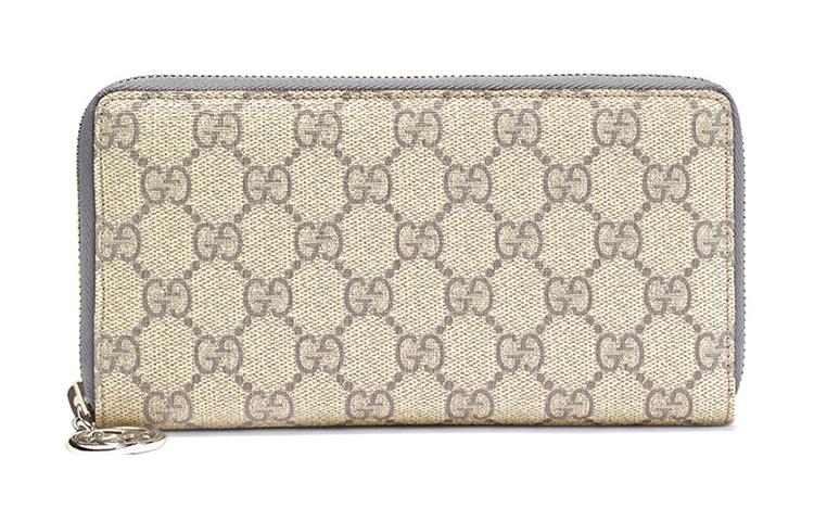 

GUCCI Женский кошелек из кожи и холста, бежевый/серый