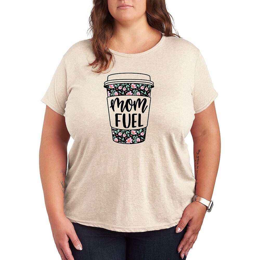 

Футболка Plus Mom Fuel с цветочным кофейным рисунком, бежевый