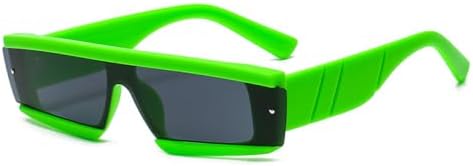 

Модные квадратные солнцезащитные очки для женщин и мужчин, летние панк-очки в черной, зеленой и красной оправе, солнцезащитные очки с защитой от УФ-излучения UV400 MTZJH, Green