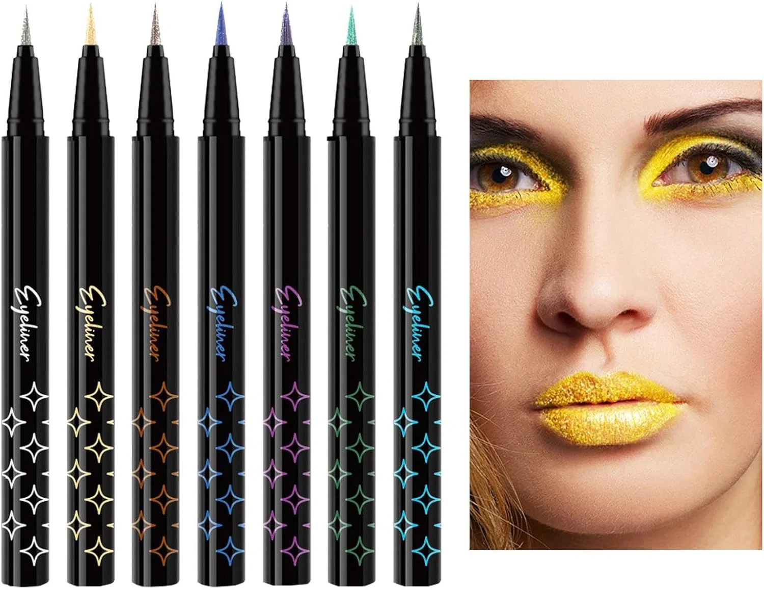 Набор карандашей для глаз Glitter Eyeliner Pencil Set, 7 цветов, без бренда