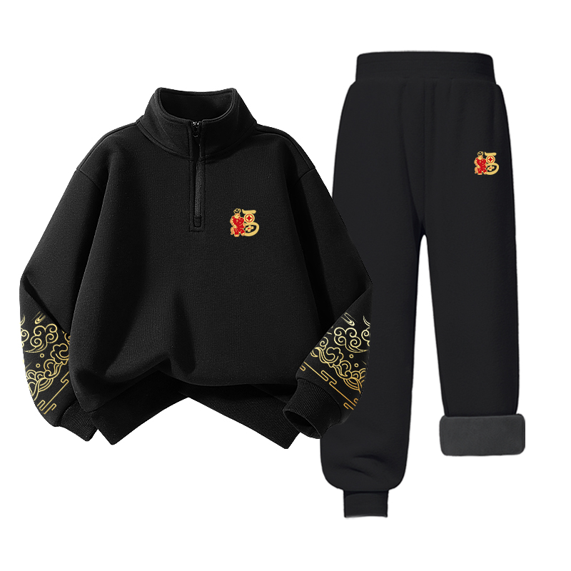 

Детская повседневная спортивная одежда WARRIOR, [fleece-lined 2 pack]черный/h blessing horse k+h left sleeve embossed k+h right sleeve золото-stamped k-черный/h blessing horse k