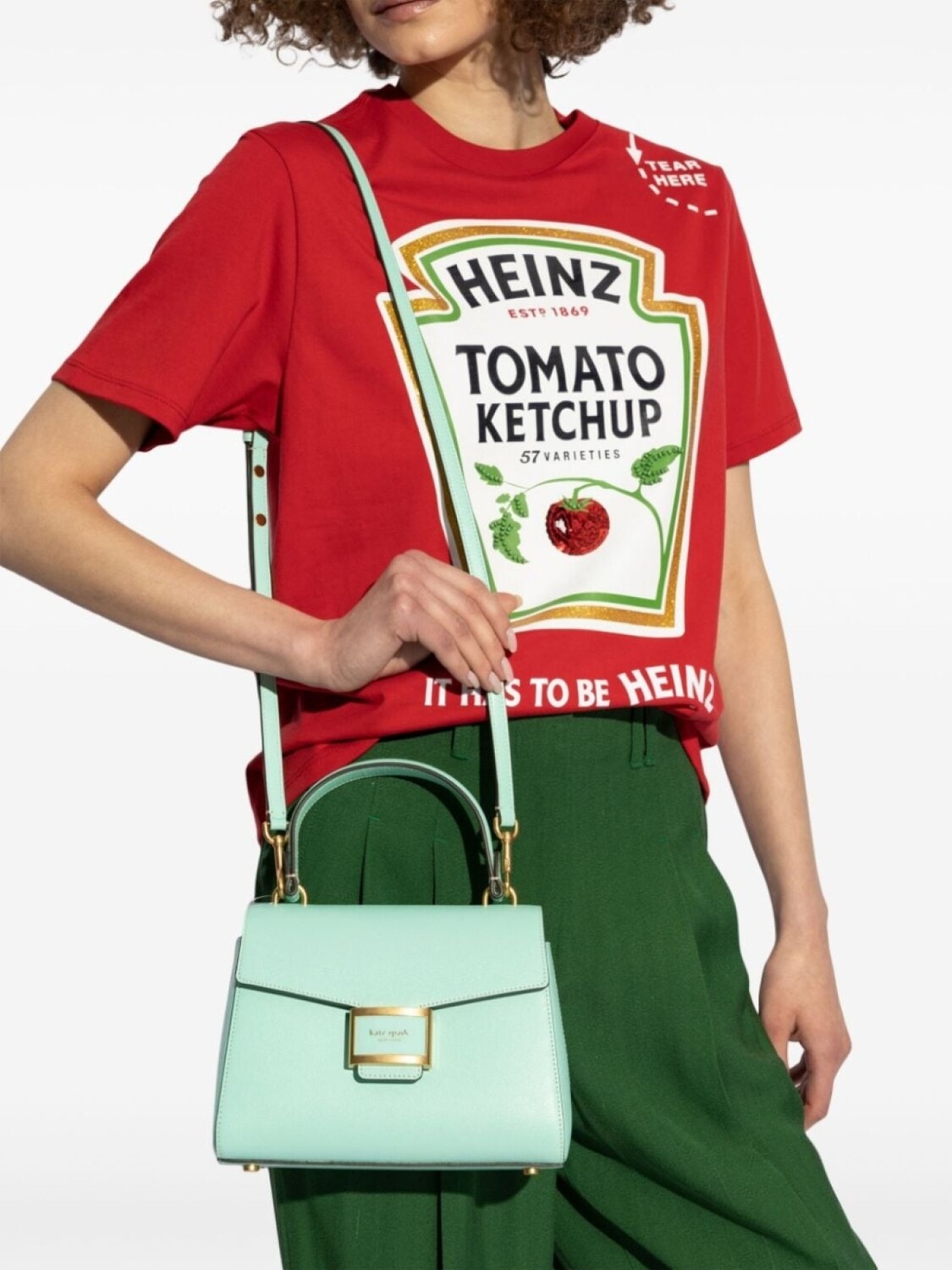 

Kate Spade маленькая кожаная сумка Katy, зеленый
