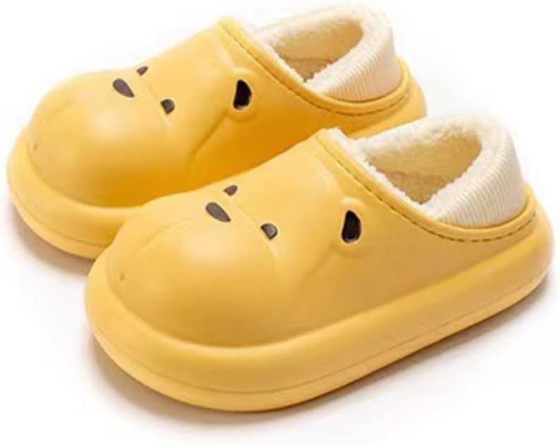 

Женские и мужские хлопковые тапочки для дома и улицы, милые тапочки с мультяшным медвежонком, толстая подошва, теплые хлопковые тапочки, подарок для улицы Uewidiod, желтый