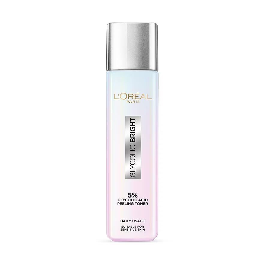

L'Oreal Paris Glycolic-Bright Glowing Peeling Toner 128 мл. โทนเนอร์ บำรุง ผิวกระจ่าง, Pink