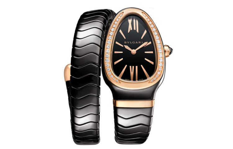 

BVLGARI 18K розовое золото Serpenti с бриллиантами 35 мм