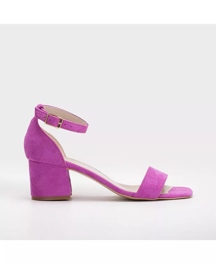 Босоножки Illy на низком каблуке с жемчугом Forever & Always Shoes, розовый — фото 3
