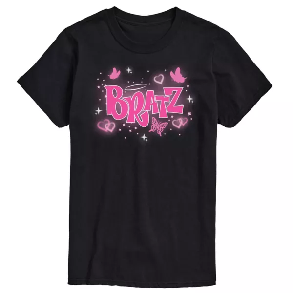 

Мужская футболка Bratz Y2K с логотипом-бабочкой Licensed Character, черный