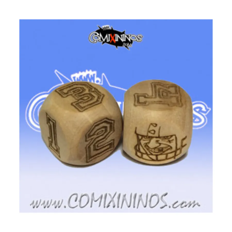 

Набор из 2 человеческих кубиков с цифрами, Fantasy Football Miniatures - Wooden Dice (20mm)