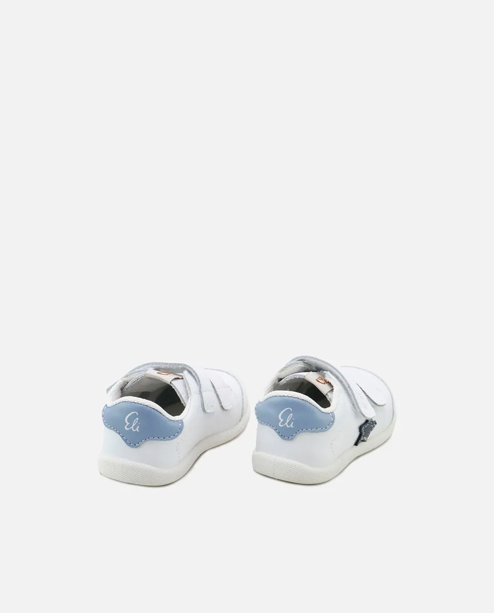 Детские спортивные босоножки Barefoot Star из кожи с двойной застежкой на липучке Eli 1957, белый — фото 3