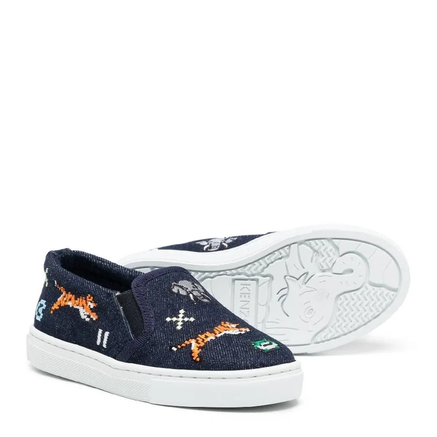 Детские кроссовки Kenzo Kids Jungle Game Pixel Canvas, синий — фото 3