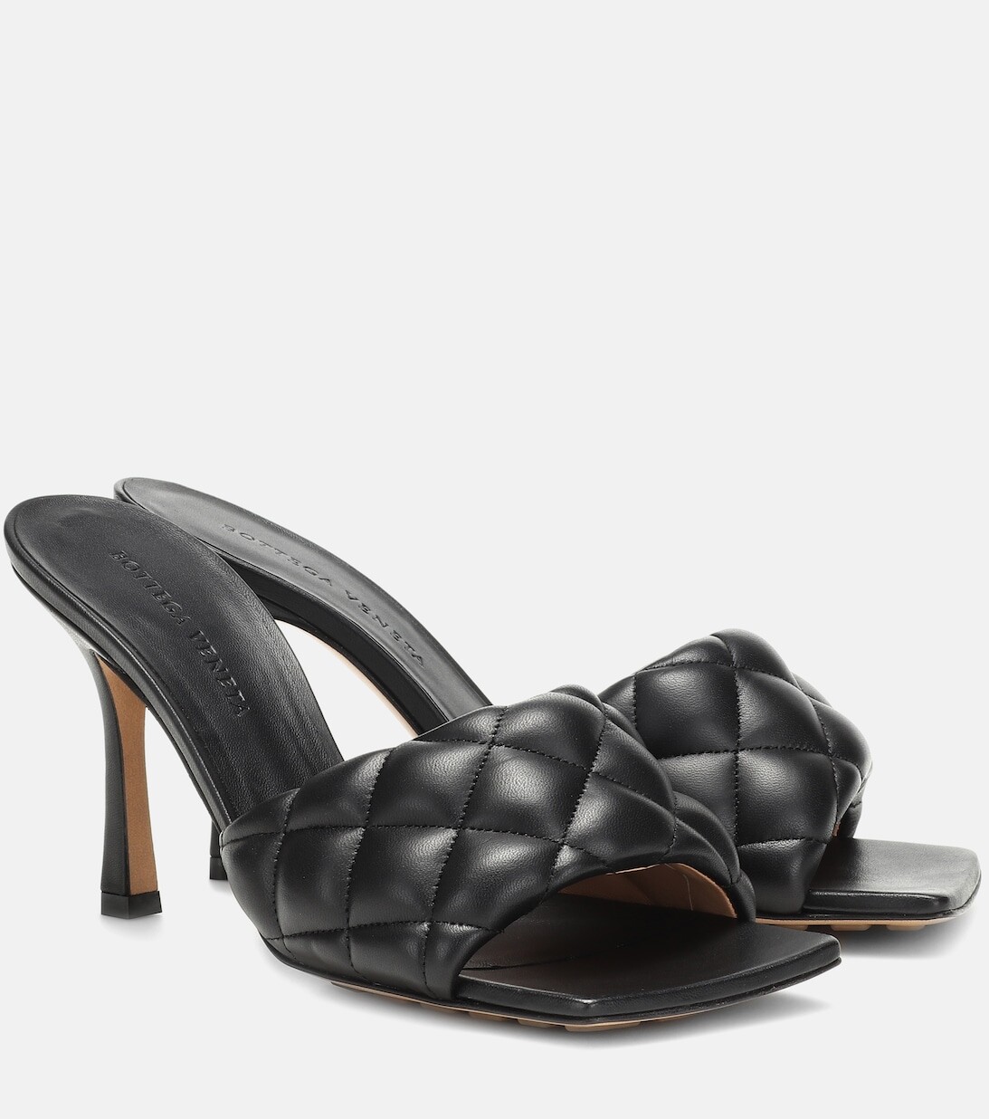 Кожаные сандалии с подкладкой Bottega Veneta, черный