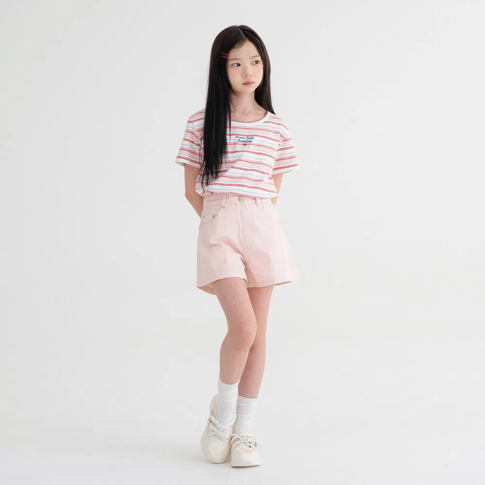Детские летние твиловые шорты Sculpt Line розового цвета от Brettailor — фото 2