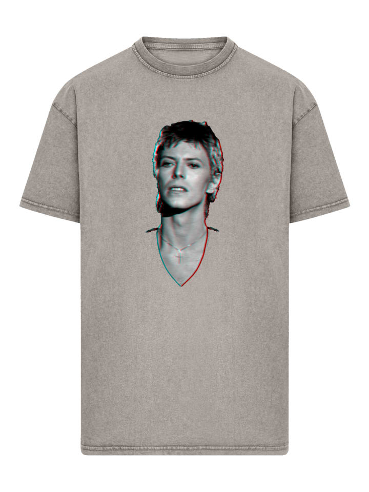 

Футболка большого размера TV Times с портретом поп-звезды Дэвида Боуи 1977 года в асфальте F4NT4STIC