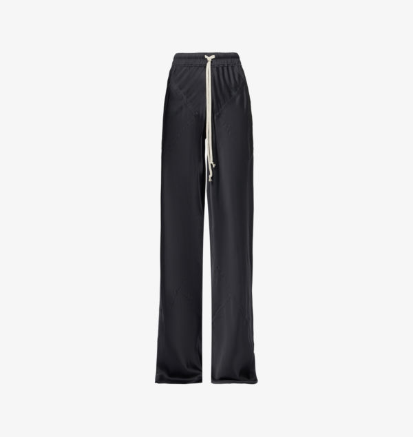 

Прямые брюки из атласа с косой завязкой на талии Rick Owens, черный