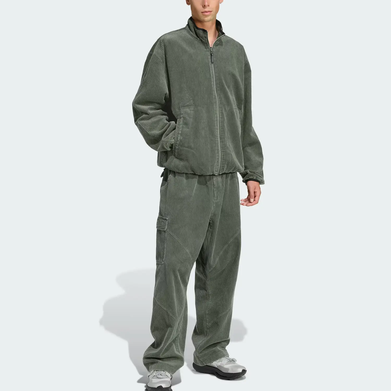 Adidas Куртка мужская реверсивная вельветовая, Dark Olive Green — фото 4