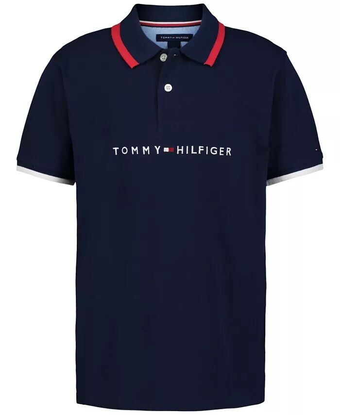 

Рубашка-поло с вышитым логотипом Big Boys Tomas Tommy Hilfiger, красный