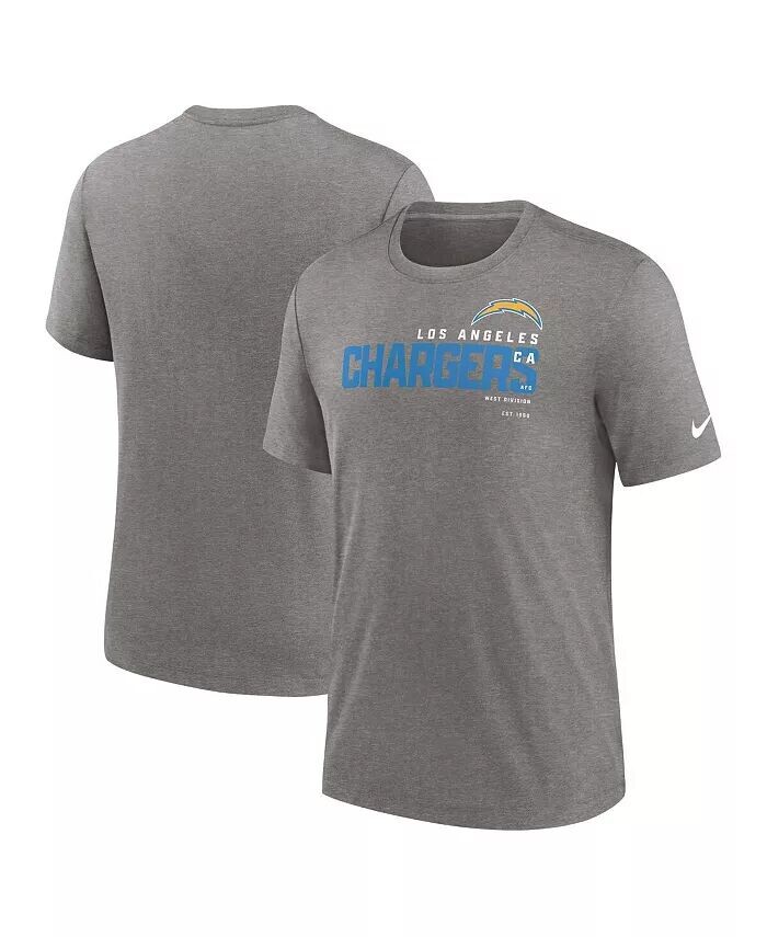 

Футболка мужская Heather Charcoal Los Angeles Chargers Team Tri-Blend Nike
