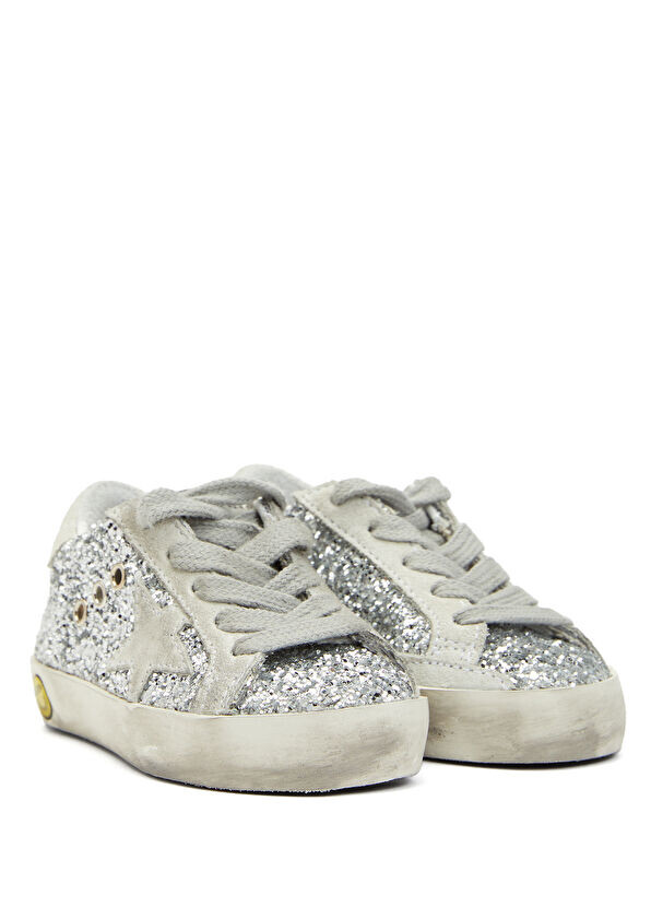 Детские кеды Junior Super Star серебристого цвета Golden Goose, мультиколор — фото 2