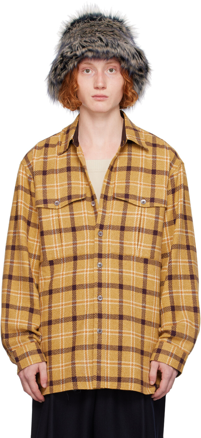 

Рубашка в клетку Dries Van Noten, желтый