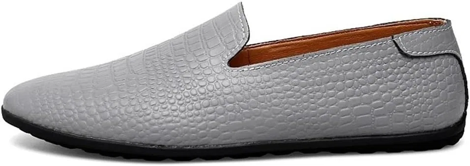 Мокасины с крокодиловым принтом, Mens, серый DHFIRUFSHLO
