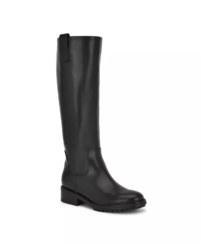 Женские сапоги для верховой езды Leigha на высоком квадратном каблуке Nine West, черный