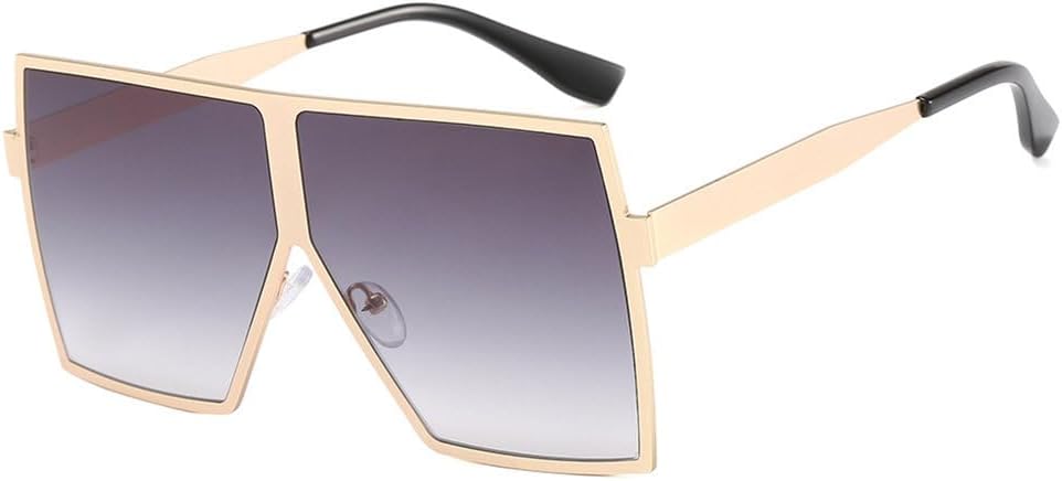 

Крупные золотые солнцезащитные очки для женщин, металлическая оправа, коричневые оттенки, винтажные очки, модные очки с защитой от УФ-излучения UV400 LXLHWN, One Color